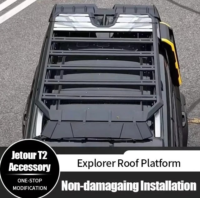 High Quality Aluminum Alloy Explorer Roof Luggage Cargo Carrier Platform Rack for Jetour T2 Accessories